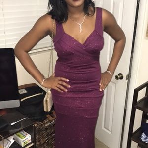 Sparkly burgundy ball gown